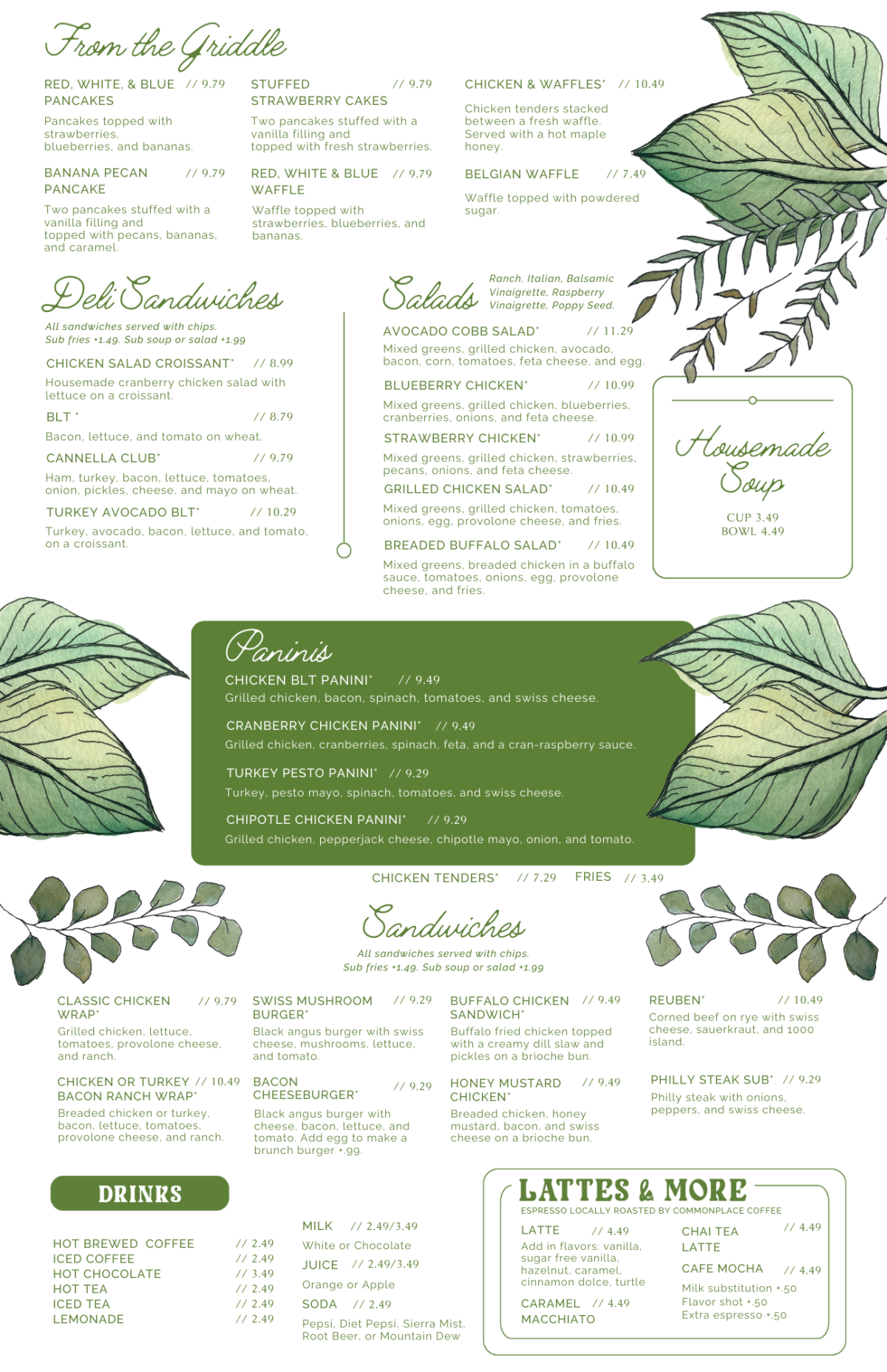 Cannel Menu Indiana | Cannella Cafe
